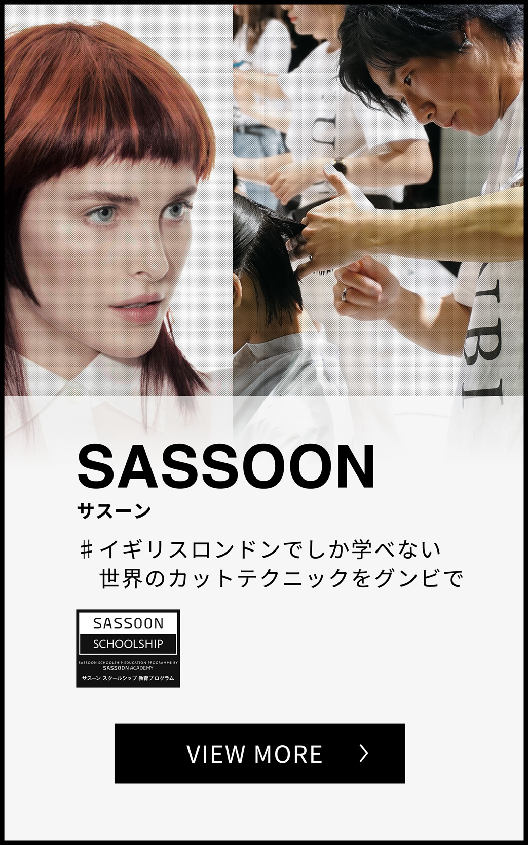 SASSOON サスーン イギリスロンドンでしか学べない世界のカットテクニックをグンビで