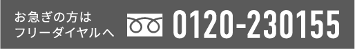 お急ぎの方はフリーダイヤルへ 0120-230155